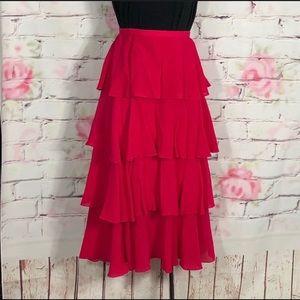 Club Monaco Tiered Hot Pink Skirt